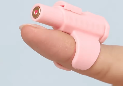 Inspire Curations Portable Finger Laser Cat Toy For Interactive Indoor Play pink