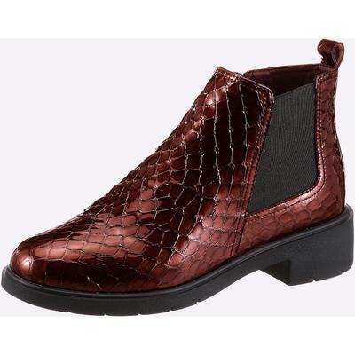 Stiefelette CASUAL LOOKS, Damen, Gr. 39, Textil, braun, Lackleder, Schuhe Stiefelette