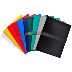 Exacompta Dokumentenmappe mit Balacroneinband, mit Klettverschlussband, 24x32cm für DIN A4