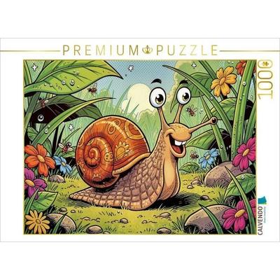 CALVENDO Puzzle Achtung! Turbo Schnecke im Anmarsch... na ja... irgendwann. | 1000 Teile Lege-Größe 64x48cm Foto-Puzzle für glückliche Stunden