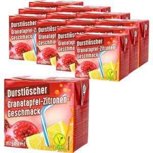 Durstlöscher Saft Granatapfel-Zitronen-Geschmack, Trinkpäckchen, je 0,5 Liter, 12 Stück