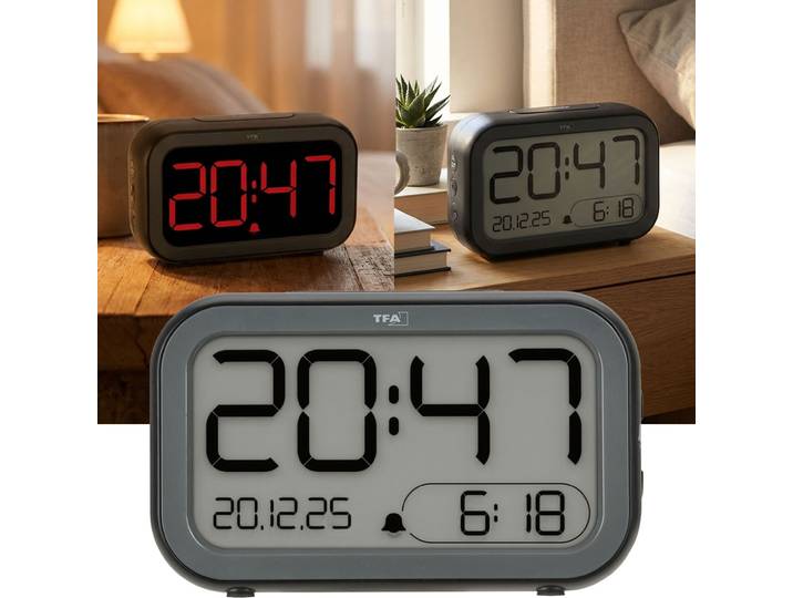 Digitalwecker mit LCD & LED, USB aufladbar, 4,1 x 8,1 x 13,2 cm