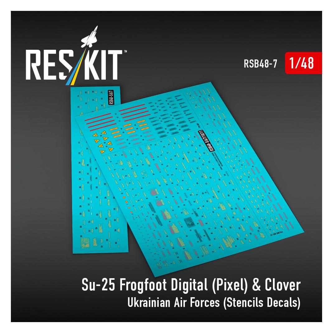 ResKit Su-25 Frogfoot Digital (Pixel) & Clover Ukrainian Air Forces (Stencils Decals)(1/48) (RSB48-0007)