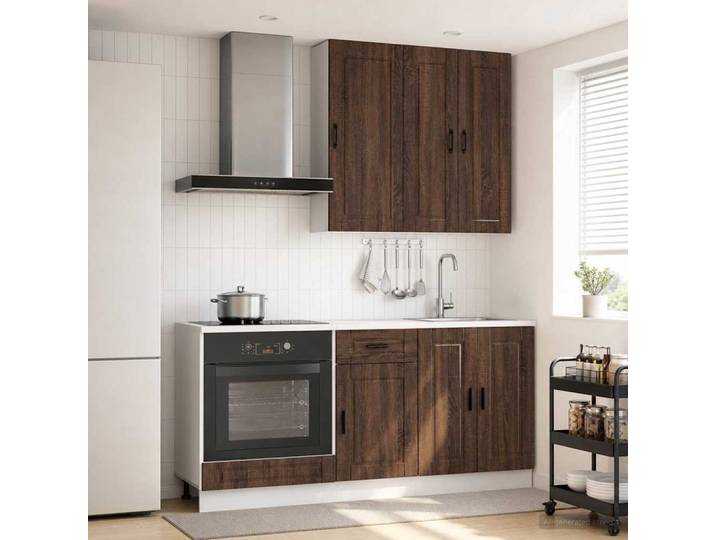 vidaXL Kücheneinheit PORTO 5 stk. Brauneiche Holzwerkstoff