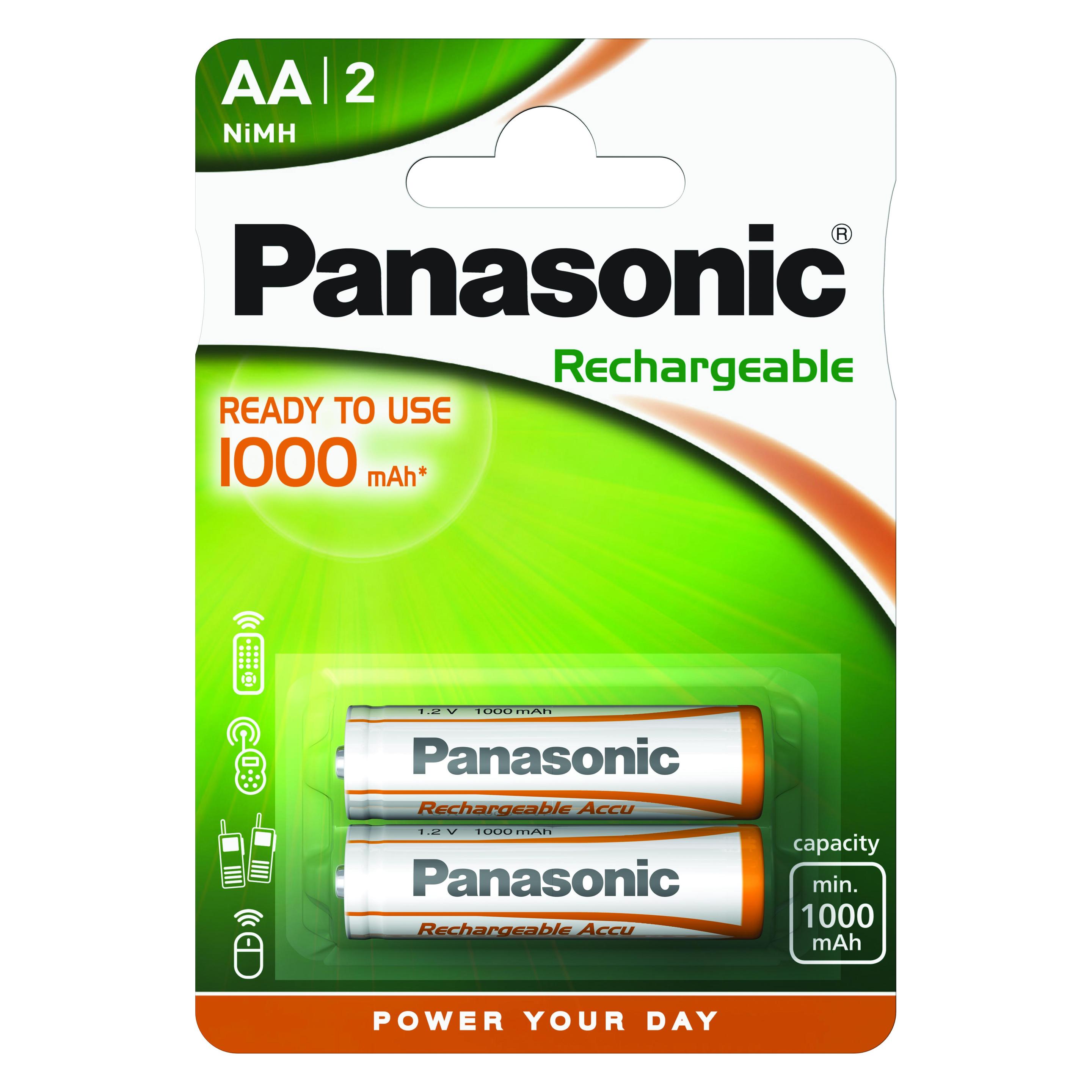 Panasonic Rechargeable DECT (2 Stk., AA, 1000 mAh) (HHR-3LVE/2BC)