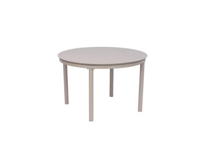 Table de jardin ronde en aluminium taupe Kaïa