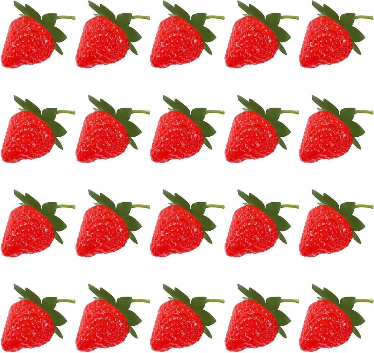 20 stuks Kunstmatige Aardbeien - Realistische Decoratie Fruit - Rood