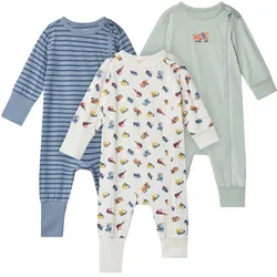 Tchibo - 3 Baby-Schlafanzüge - Baby - Gr. 74/80 - blau/print