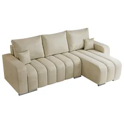 ECKSOFA KIRASSO L Beige Velvet