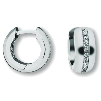 Paar Creolen ONE ELEMENT "Zirkonia Ohrringe Creolen aus 925 Silber", silber, Ohrringe, Damen, Damen,mit Zirkonia, Silber 925 (Sterlingsilber), Feine Gestaltung – ein Sinnbild mit ruhiger Eleganz
