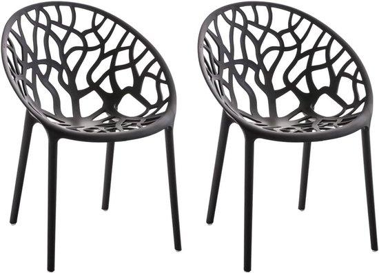 Stapelbare Gartenstühle mit Armlehnen Set aus Kunststoff - Grau
