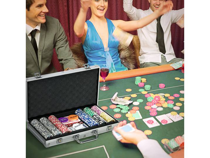 SPORTNOW Mallette Poker 300 Jetons Tapis Feutre
