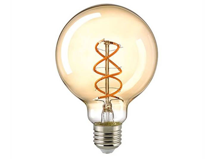 Sigor 4 W LED Curved Globe 95 mm Gold E27 2000 K Dim / ersetzt 2