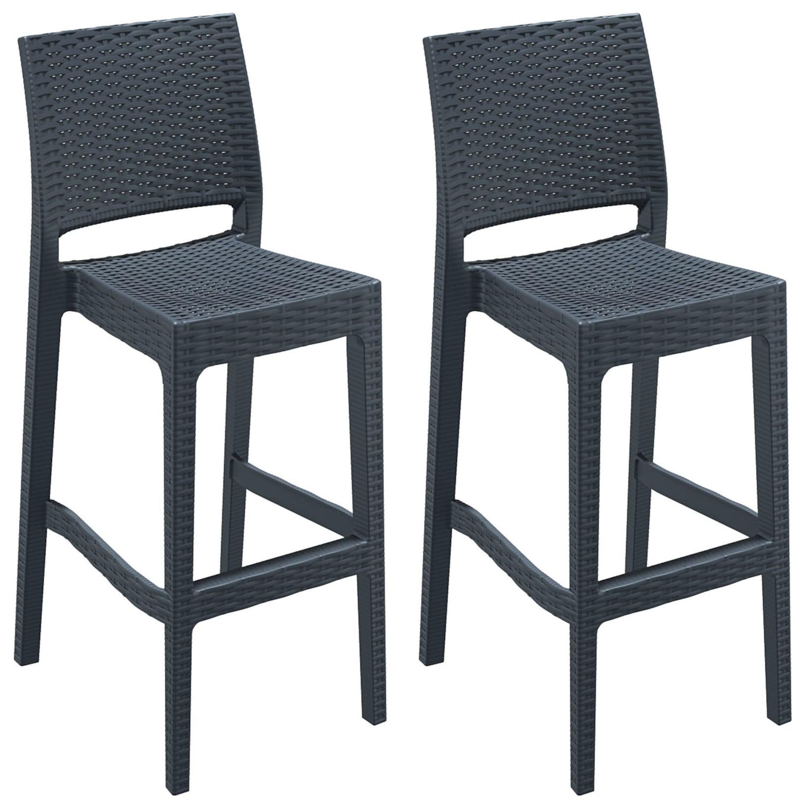 CLP 2er Set Barhocker Jamaica Farbe: dunkelgrau