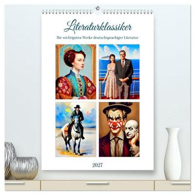 Literaturklassiker (hochwertiger Premium Wandkalender 2027 DIN A2 hoch), Kunstdruck in Hochglanz
