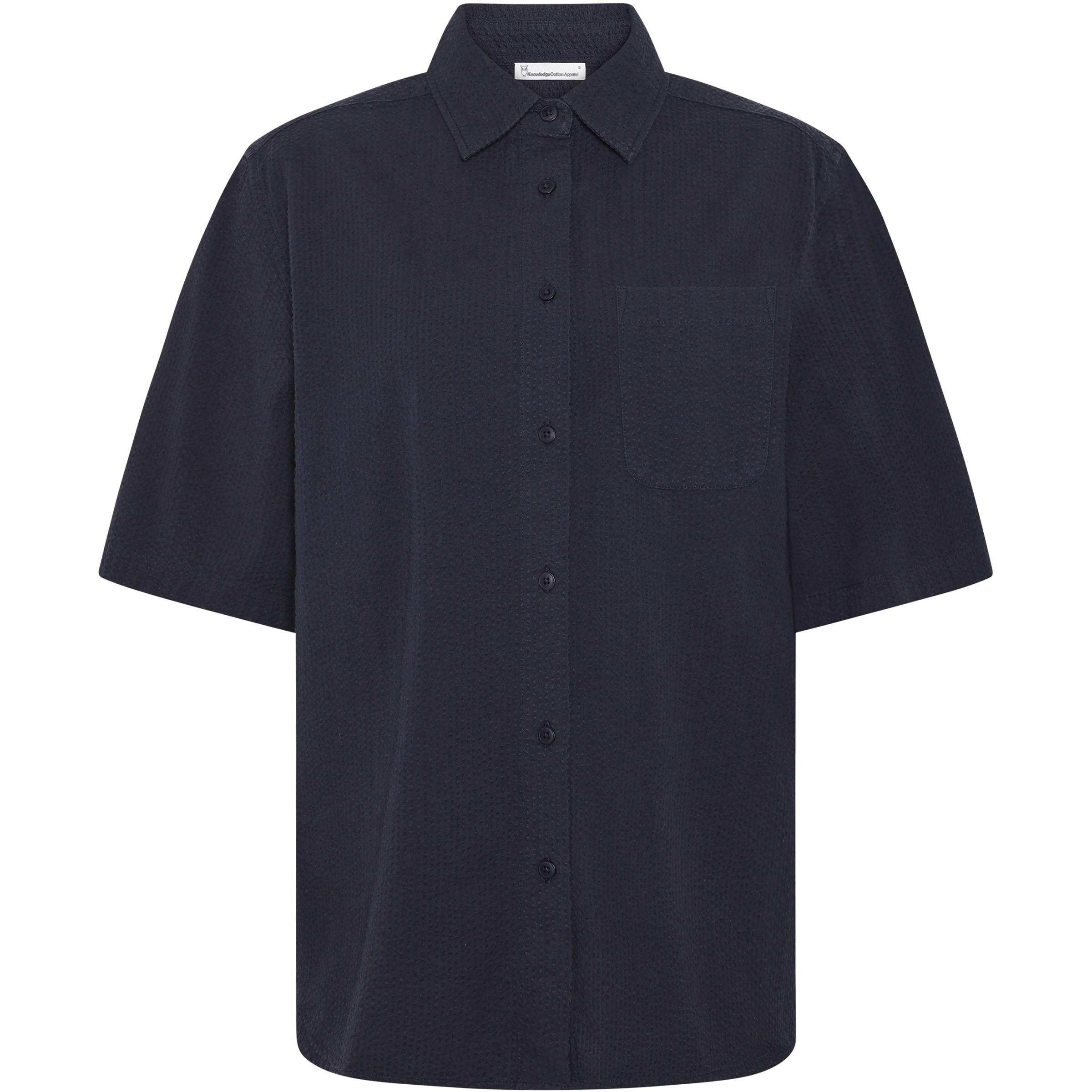 KnowledgeCotton Apparel Seersucker Damen Blusen blau Größe XS Lifestyle Hautfreundlich