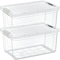 2er-Set Vorratsbox 9L transparent - Hygienische Aufbewahrung für Müsli, Mehl, Zucker, Reis - Mit Deckel - Schutz vor Motten & Staub