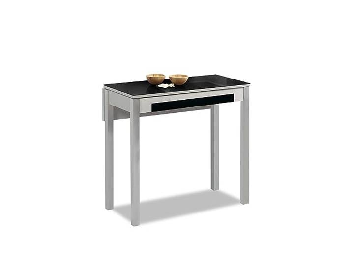 ASTIMESA Küchentisch, Metall, schwarz, 90 x 50 cm, ausziehbar 90 x 70 cm