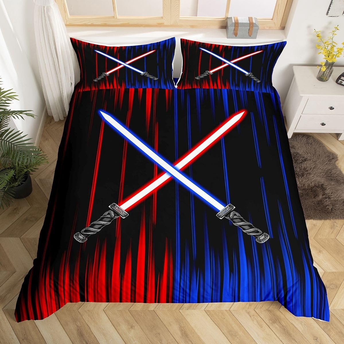 Omgoods Lightsaber Dekbedovertrek Set voor Jongens en Tieners