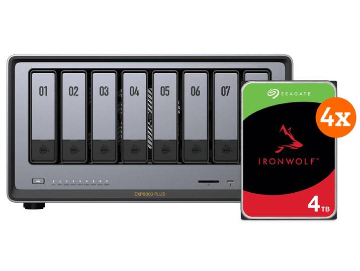 UGREEN NASync DXP8800 Plus + Seagate Ironwolf 4TB 4-Pack