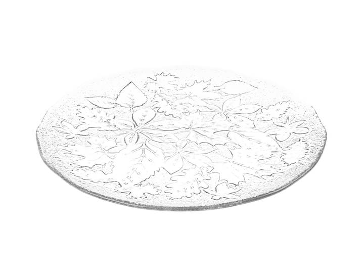 Servierplatte GLASI HERGISWIL Herbstblätter , transparent, Ø:40cm, Glas, Servierplatten, Servierplatte