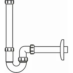 LAUFEN Absaugsiphon H8940670000001 D32, weiß, mit verlängertem Ablaufrohr