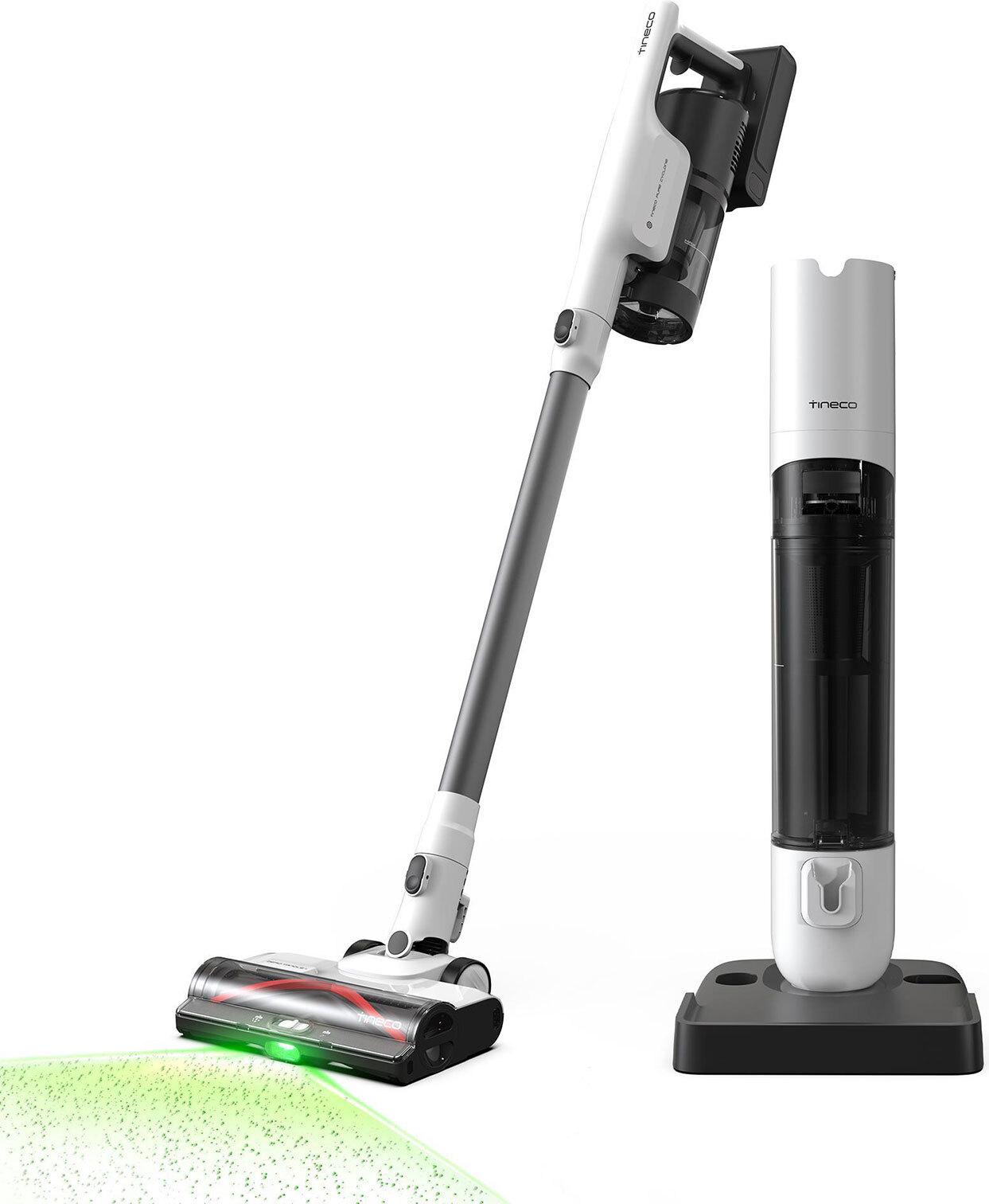 Tineco PURE ONE Station 5, Stabstaubsauger, Beutellos, Weiß, 0,45 l, Trocken, HEPA