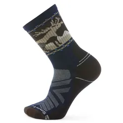 Smartwool Herren Light Cushion Crew Mountain Moose Wandersocken - 42-45 - deep navy