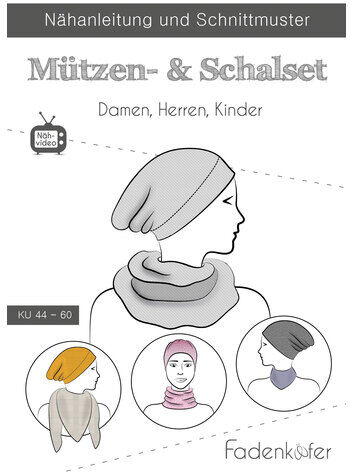 Fadenkäfer Schnitt "Mützen- & Schalset" für Damen, Herren und Kinder