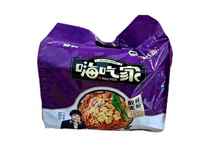 Hai chi Jia Nouilles de patate douce instantanées saveur aigre-piquante - 4 x 98 g