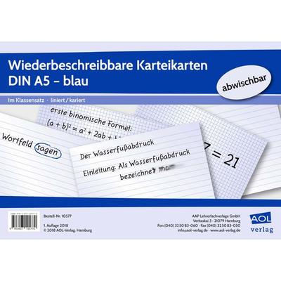 Wiederbeschreibbare Karteikarten DIN A5 - blau, Nonbook von , Scolix in der AAP Lehrerwelt GmbH, 978-3-403-10577-0