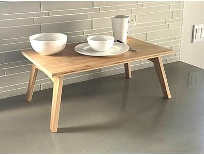Casual Contemporary Living Solid Bamboo Snap Laptop Bed Tray in Natural