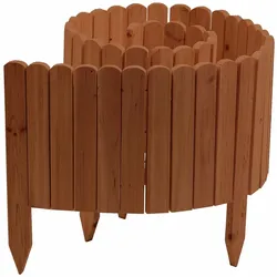 POWERTEC GARDEN Rollzaun aus Holz, ca. 203 x 30 / 45 x 1,7cm - Braun