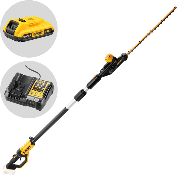 DeWalt DCMPH566P1-QW - Tagliasiepi elettrico su asta orientabile - Batteria 18V 2Ah