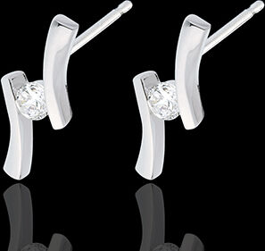 Edenly Ohrringe Kostbarer Kokon - Diamantapostroph - WeiÃŸgold - 18 Karat