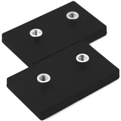 3x Supermagnete, Magnet, Magnetsystem rechteckig gummiert mit Gewindebuchse (1x)
