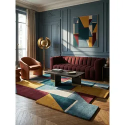 Wollteppich geformt Bunt 150 x 240 cm - HALLEIN   Kadima Design