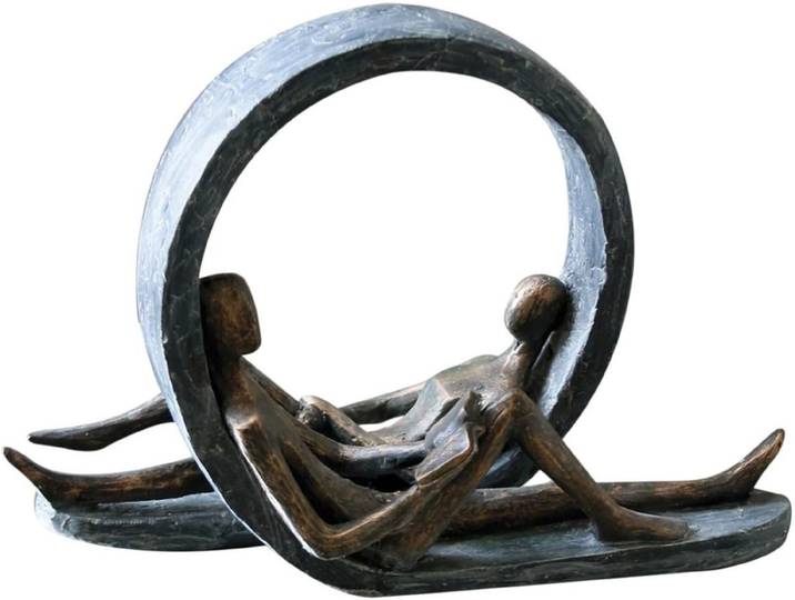 Dekofigur CASABLANCA BY GILDE Skulptur Auszeit , braun (bronzefarben), B:31cm H:22cm T:13cm, Polyresin, Dekofiguren, Dekofigur, Dekoobjekt, Höhe 22 cm, mit Spruchanhänger, Wohnzimmer
