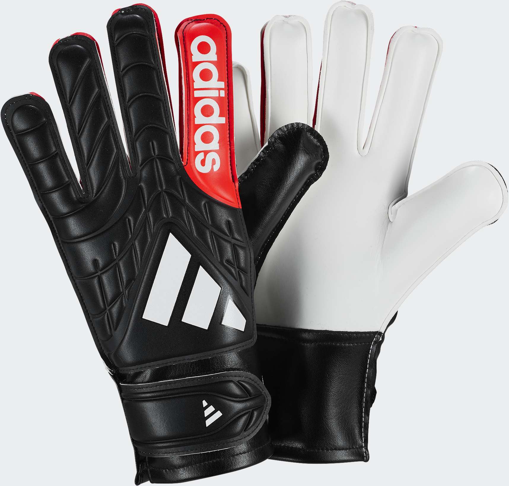 Torwarthandschuhe ADIDAS PERFORMANCE "COPA KIDS CLUB", Gr. 3, schwarz (schwarz, weiß, lucid rot), Materialmix, Handschuhe Torwarthandschuhe, für Kinder und Jugendliche