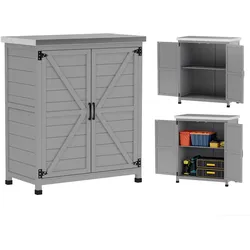 Outsunny - Gartenschrank - 79Lx43Wx92Hcm - Grau
