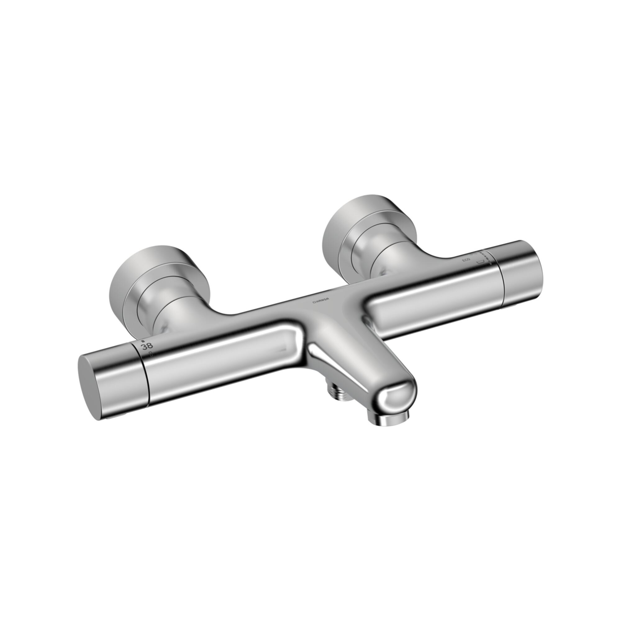 Hansa Duscharmatur HANSAPRISMA m Thermostat, Wandmontage, Stahl gebürstet (5810230180)