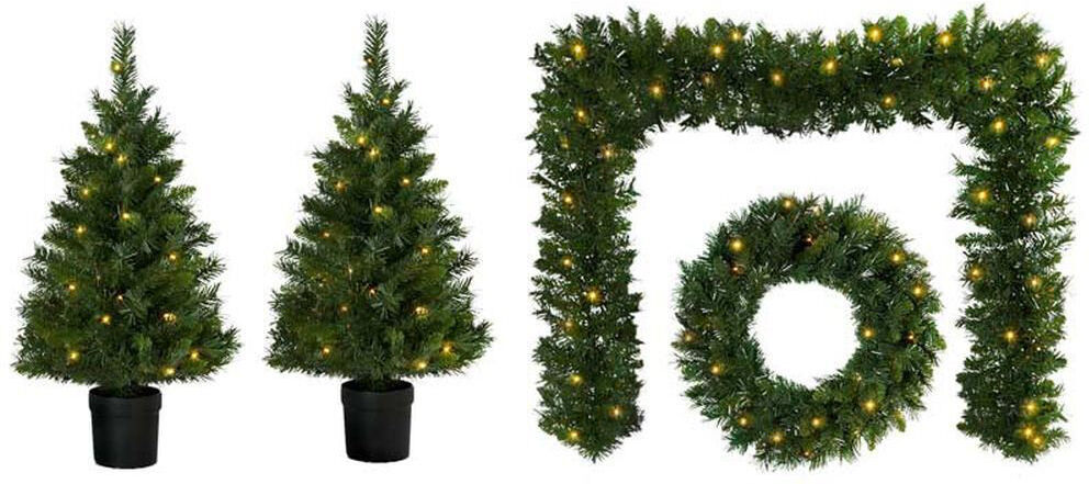 Parcel in the Attic 20 cm in. Lighted Fresh Faux Garland Green 90cm H X 270cm D X 20cm L