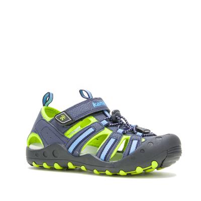 Sandale KAMIK "CRAB", Mädchen, Gr. 30, blau, Leder, Synthetik, Schuhe Sandale, mit Zehenschutz, salzwasserbeständig, maschinenwaschbar,latexfrei