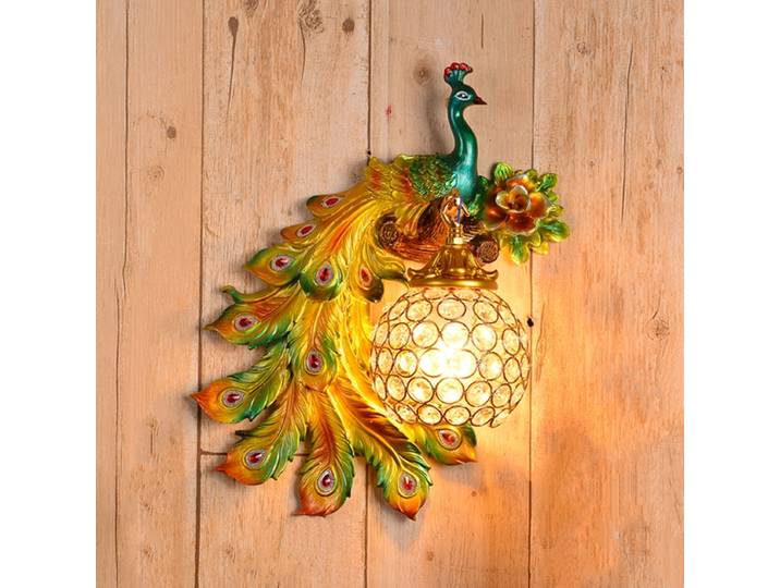 Applique Murale Nordique Rétro Paon, Luminaire Décoratif d'Nik, Idéal pour un Salon, un Couloir ou une Télévision