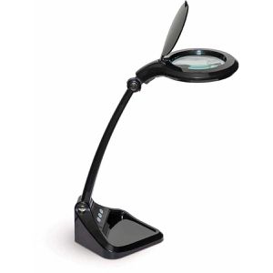 Maul Maul Lupenleuchte  iris, 100 mm Glaslinse, LED, 1,75 & 4x Vergrößerung (3 + 12 Dioptrien), schwarz, Standfuß