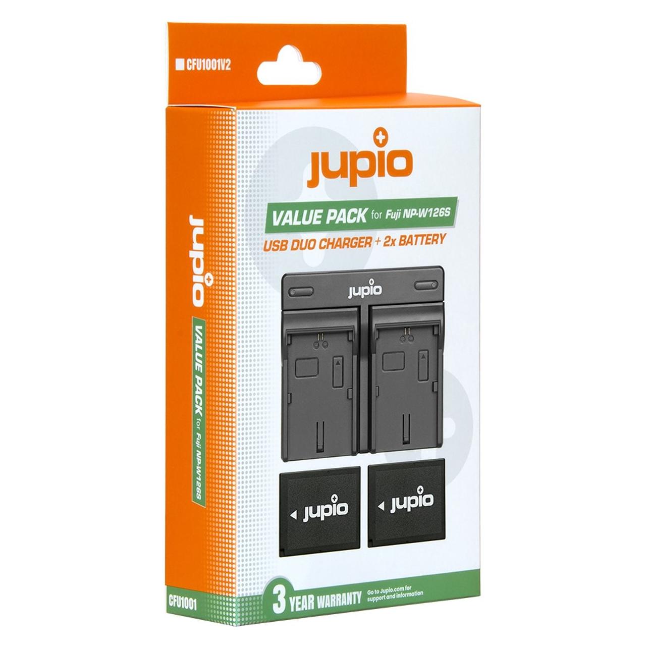 Jupio Batteria e Caricabatterie Doppio (Kamera Akku Ladegerät) (CFU1001V2)