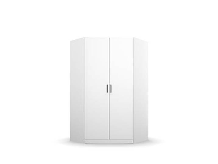 Rauch Möbel Allrounder, Eckschrank, Farbe Weiß, Breite 117 cm Eckkleiderschrank, 2-türig, Zubehör Basic, für Schlafzimmer, Kinderzimmer, Hauswirtschaftsraum, Garderobe, Flur