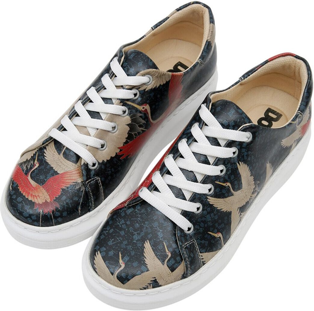 Plateausneaker DOGO "Myra Low-Top Sneaker We Rise, We Heal Damen Sneaker", Damen, Gr. 38, Normalschaft, schwarz, Lederimitat, Schuhe Skaterschuh Schnürschuh Sneaker low, Handgefertigt
