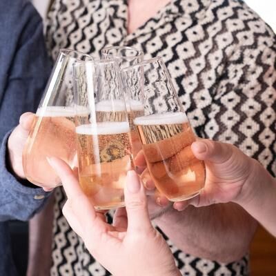 Libbey Stemless Champagne Flute Glasses, 8.5-ounce, Set of 12 - Set of 12