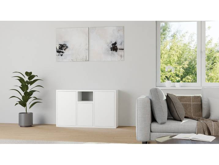 Lusini Kommode MDF Beschichtet MDF Weiß matt